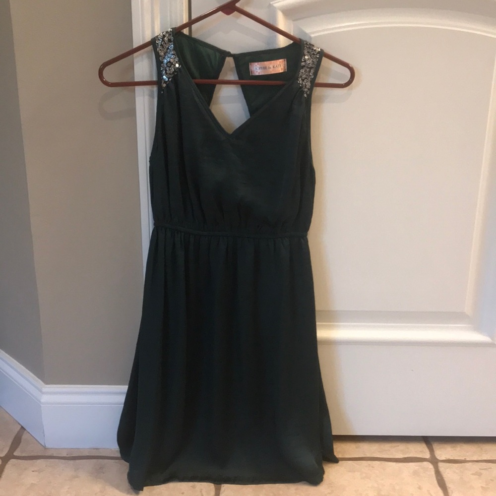 NWOT Sophie and Kate Green Dress W/ Sequins - Sz S
